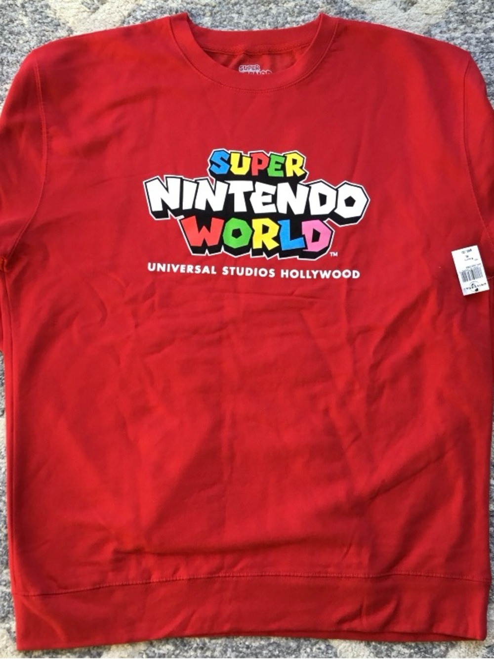 NWT Universal Studios Hollywood Super Nintendo World Red Sweatshirt, Sz XL